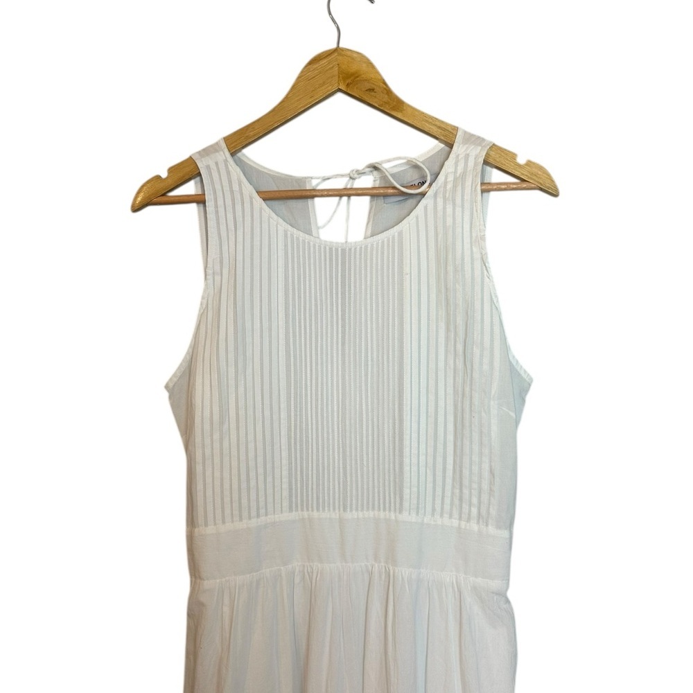 Pampelone White Perle Pleated Tiered Midi Dress L - Picture 5 of 11